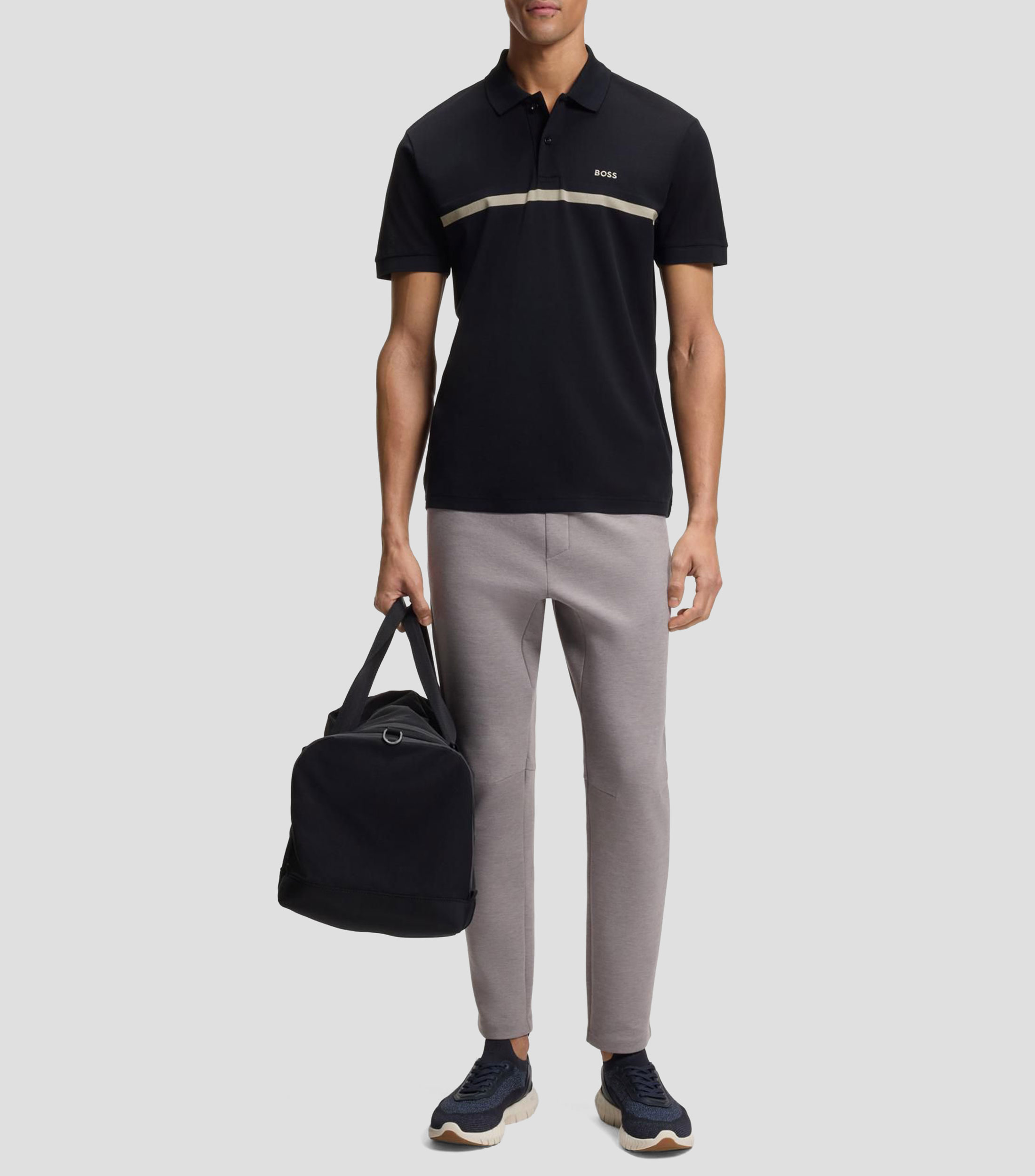 Polo Paddy tejido de algodón con rayas horizontales Hombre